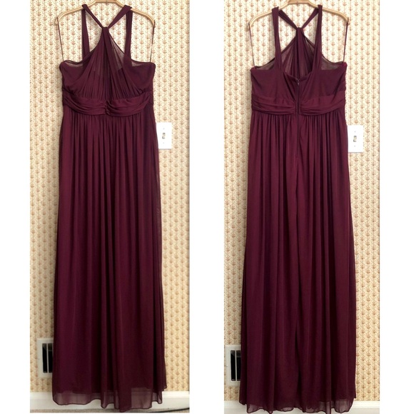 Birdy Grey Kiko Formal Maxi Dress in Mesh Cabernet | XXL - Picture 3 of 7